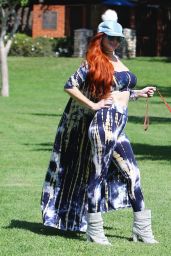 Phoebe Price in a Tie-Dye Ensemble at Cold Water Park in LA 10/05/2018