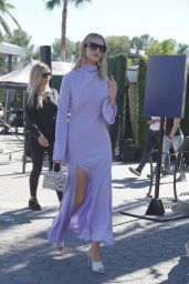 Rosie Huntington-Whitely in a Purple Dress - Films EXTRA TV Live in LA 10/16/2018