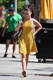 Sarah Hyland in a Yellow Dress - Los Angeles 09/30/2018