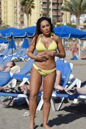 Sophie Kasaei in a Yellow Bikini on Holiday in Lanzarote 10/23/2018