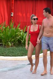 Billie Faiers in Swimsuit at a Water Park in Dubai, November 2018