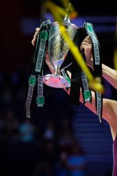 Elina Svitolina - Poses With Her Champions Trophy Winning of the 2018 WTA Finals in Singapore