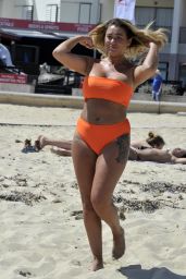 Ellie Young in Bright Orange Bikini 11/07/2018