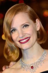 Jessica Chastain at the Les Galeries Lafayette Christmas Decorations Inauguration in Paris 11/07/2018