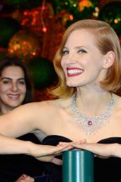 Jessica Chastain at the Les Galeries Lafayette Christmas Decorations Inauguration in Paris 11/07/2018