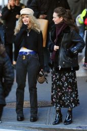 Juno Temple and Lily James in Matching Black Attire - NYC 11/20/2018