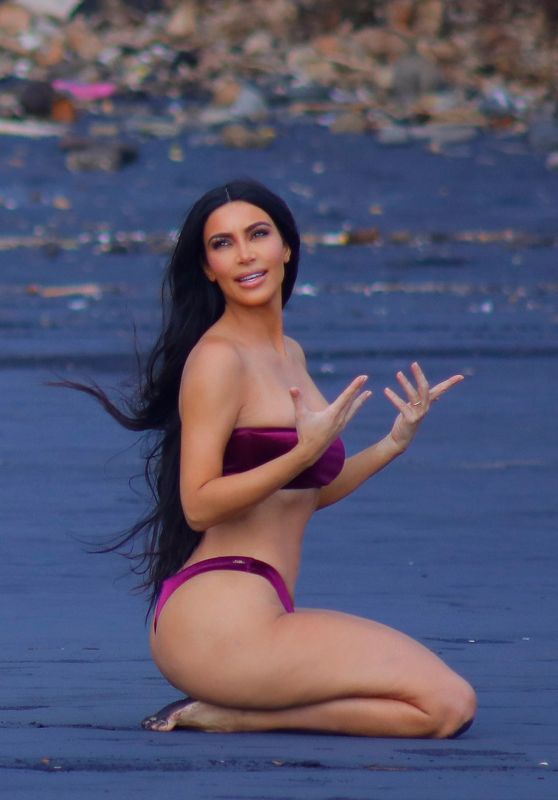 Kim Kardashian Bikini Candids - Photoshoot in Bali 10/30/2018