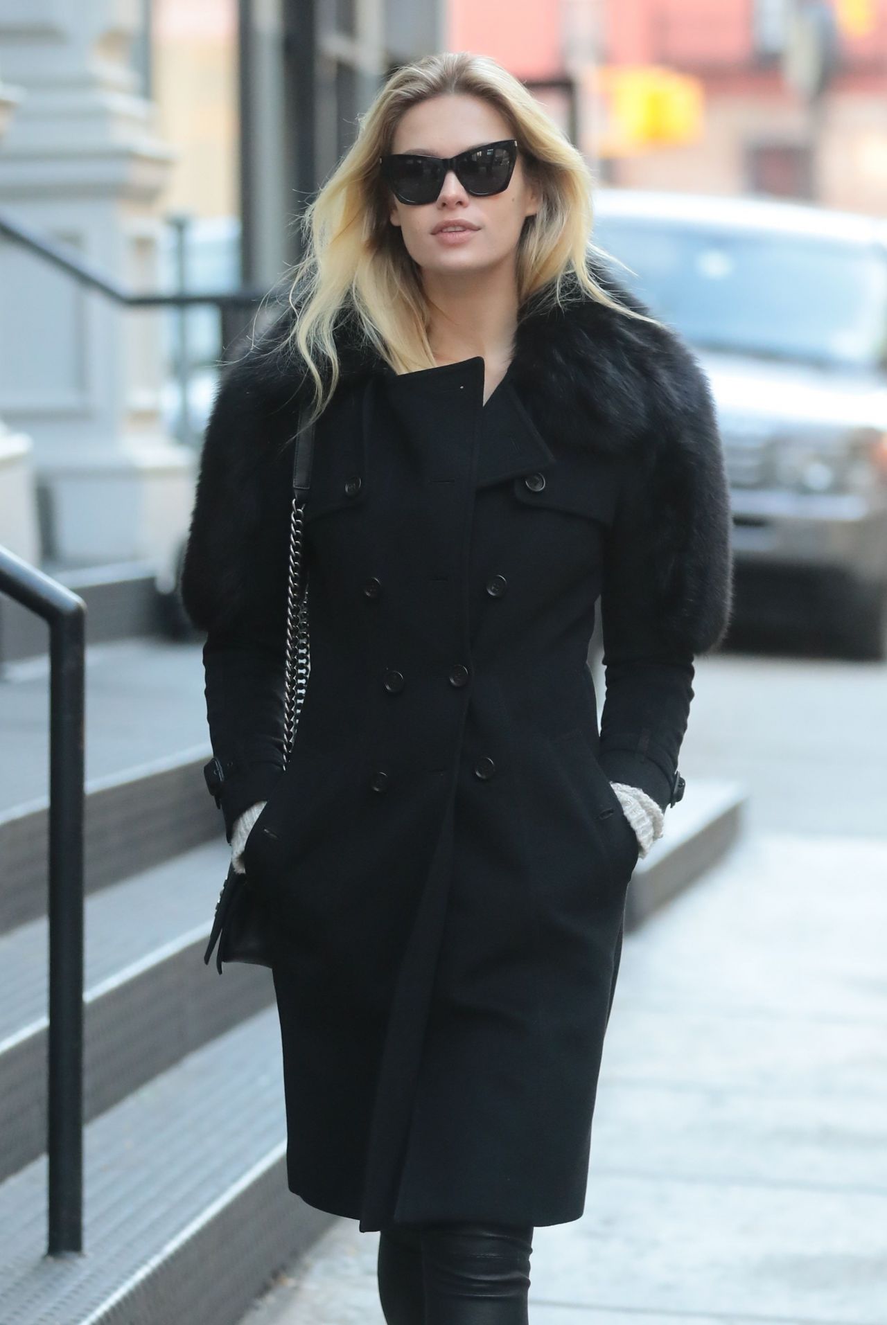 Lada Kravchenko in All Black for Black Friday in New York 11/23/2018