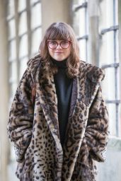 Maisie Williams in a Leopard Print Fur Coat 11/27/2018