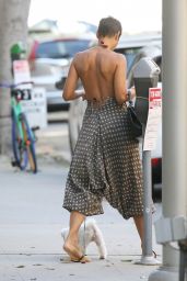Nicole Murphy in Low Cut Summer Dress in Beverly Hills 11/08/2018