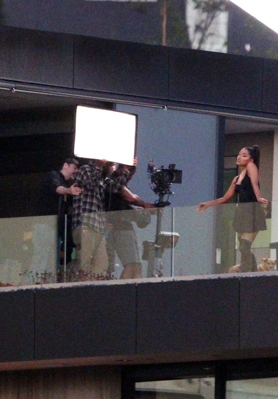 Ariana Grande Shooting a Music Video in the Hollywood Hills 12/21/2018