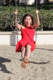 Blanca Blanco in a Red Dress - Malibu 12/26/2018
