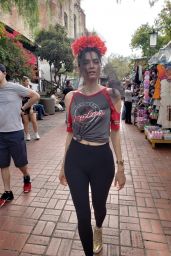 Blanca Blanco in Spandex at the Mexican Flea Market in Downtown LA 12/10/2018