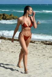 Candice Swanepoel in Bikini on the Beach in Miami 12/08/2018