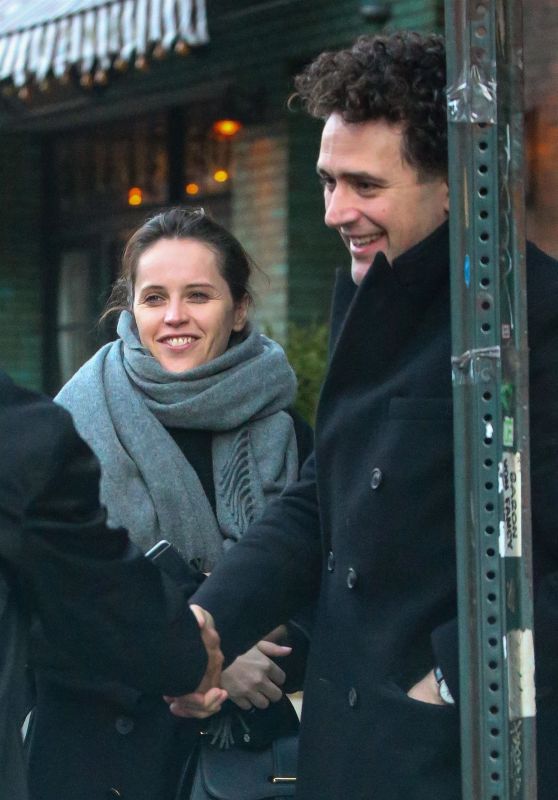 Felicity Jones and Husband Charles Guard - Out in New York 12/21/2018