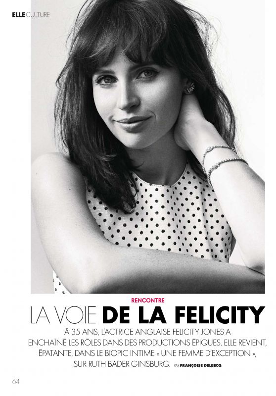 Felicity Jones - ELLE Magazine France December 2018 Issue