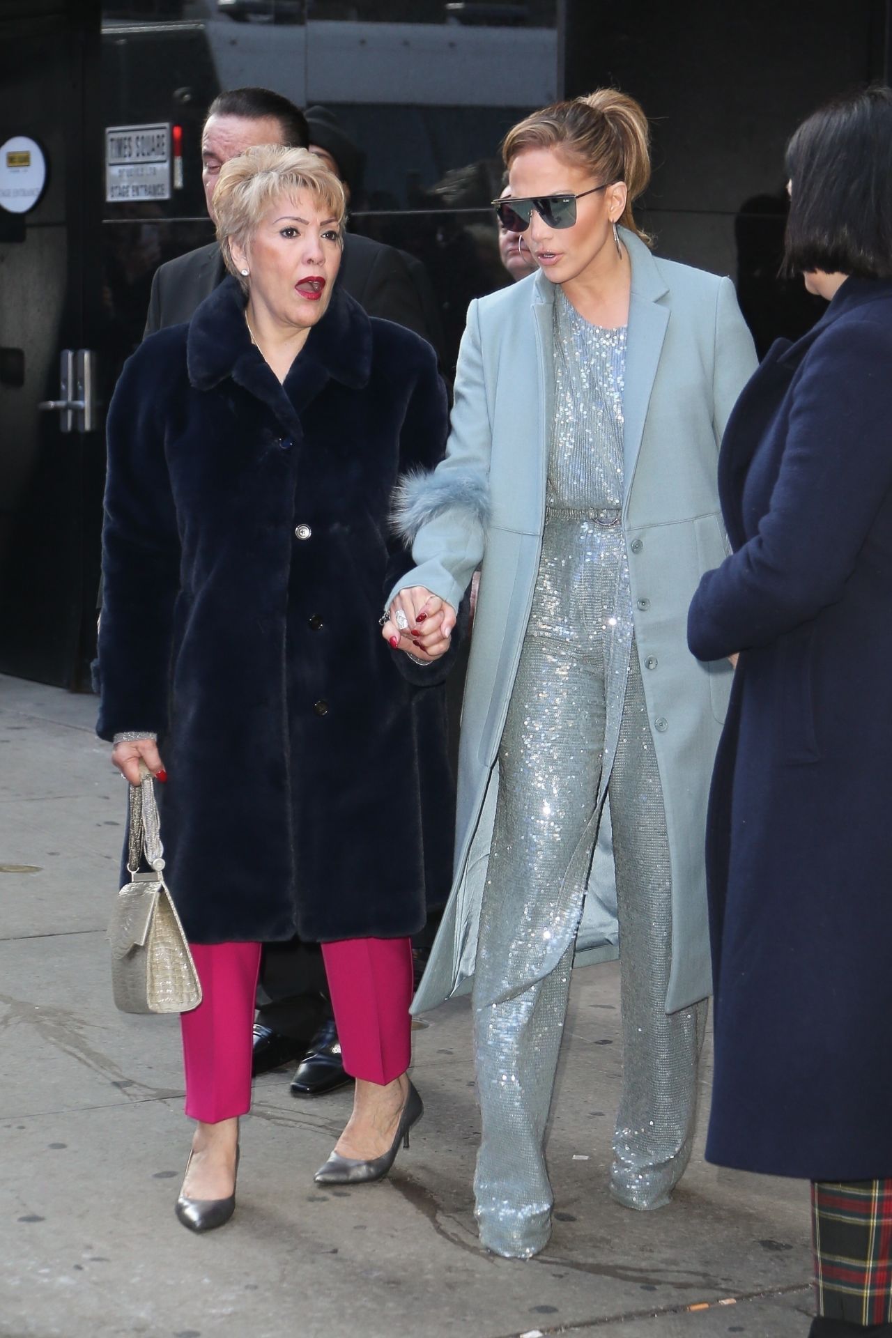 Jennifer Lopez and Her Mom Guadalupe Arrive at the GMA in NYC 12/12