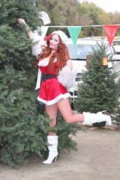 Phoebe Price Dresses Up Like Santa at a Christmas Tree Farm 12/14/2018