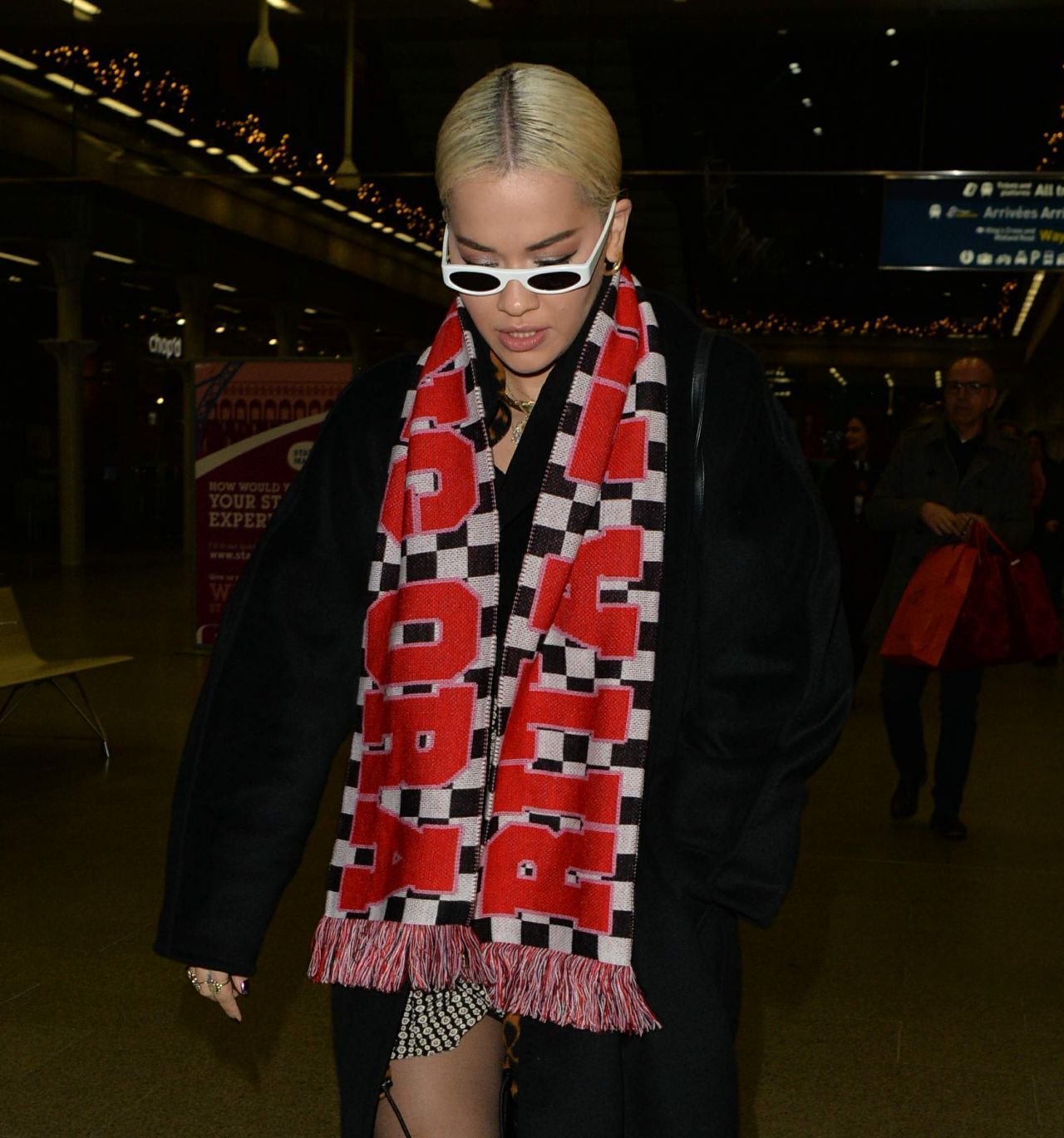 Rita Ora in Travel Outfit - Euro Star Terminal in London 12/20/2018 ...