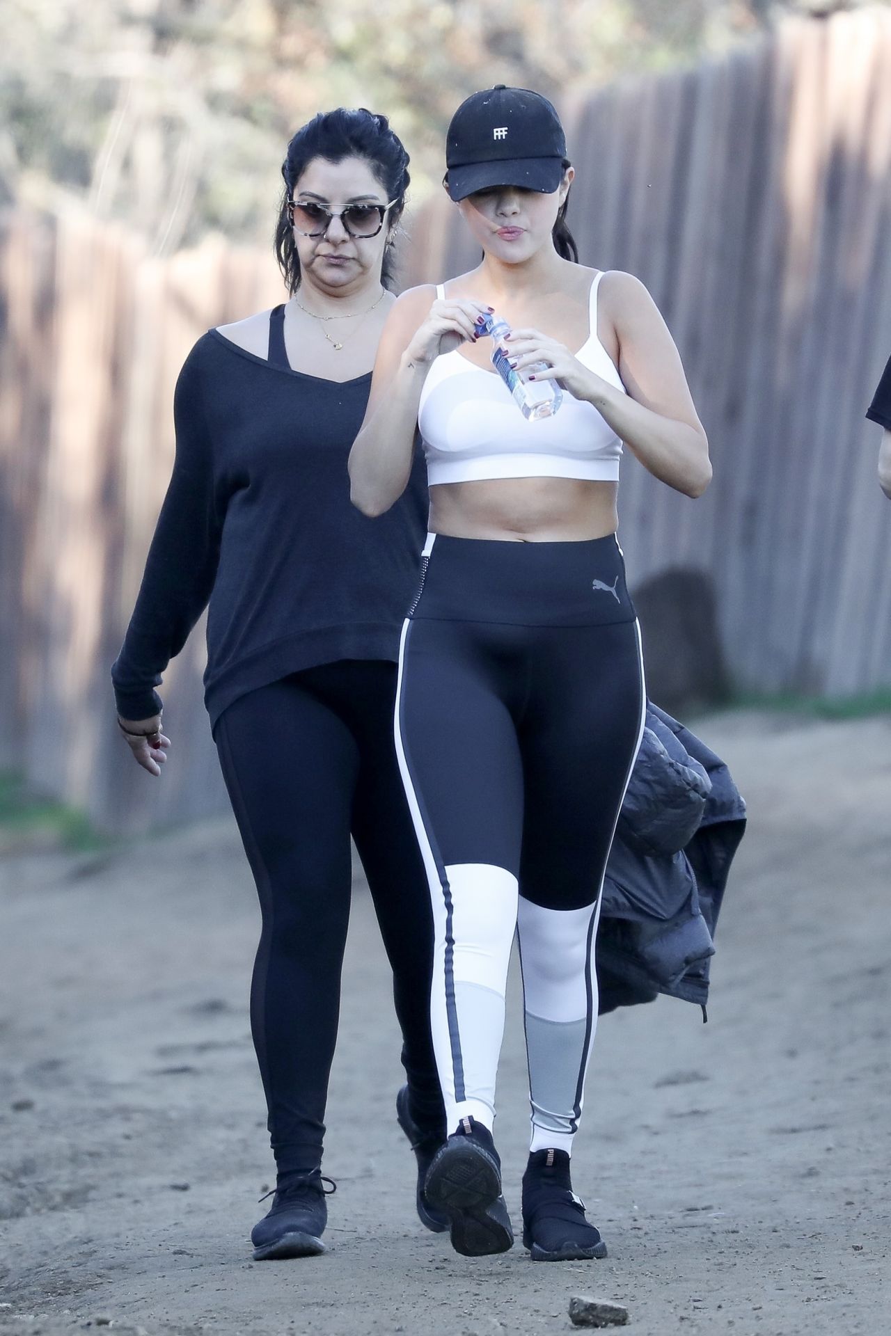 Selena Gomez Black and White Puma Leggings December 2018