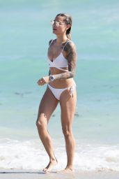 Sophia Thomalla in a White Bikini on the Beach in Miami 12/30/2018