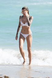 Sophia Thomalla in a White Bikini on the Beach in Miami 12/30/2018
