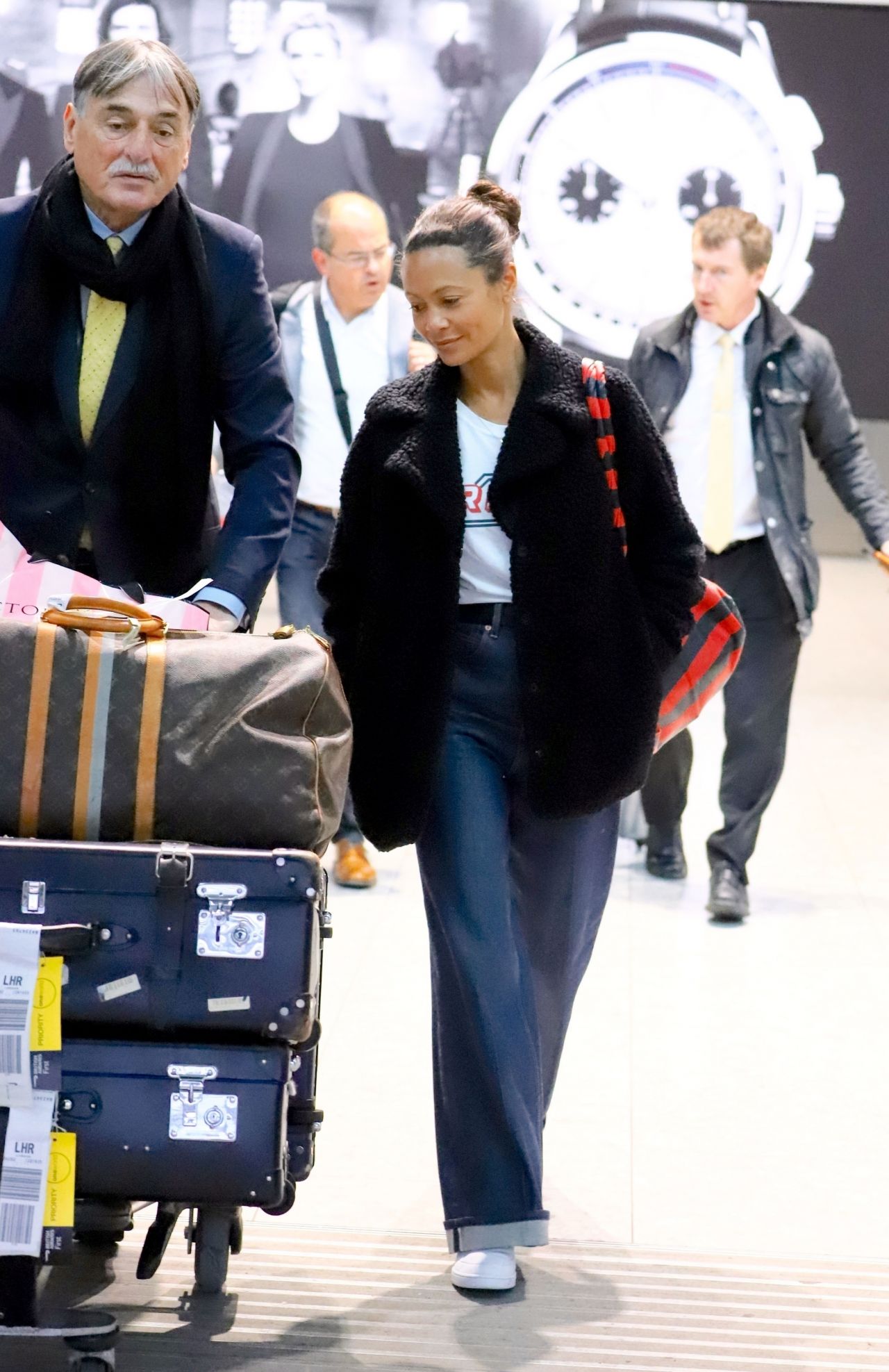 Thandie Newton Travel Style - Heathrow Airport 11/29/2018 • CelebMafia