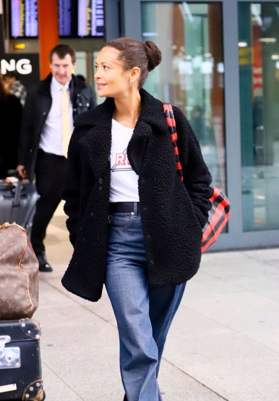 Thandie Newton Travel Style - Heathrow Airport 11/29/2018