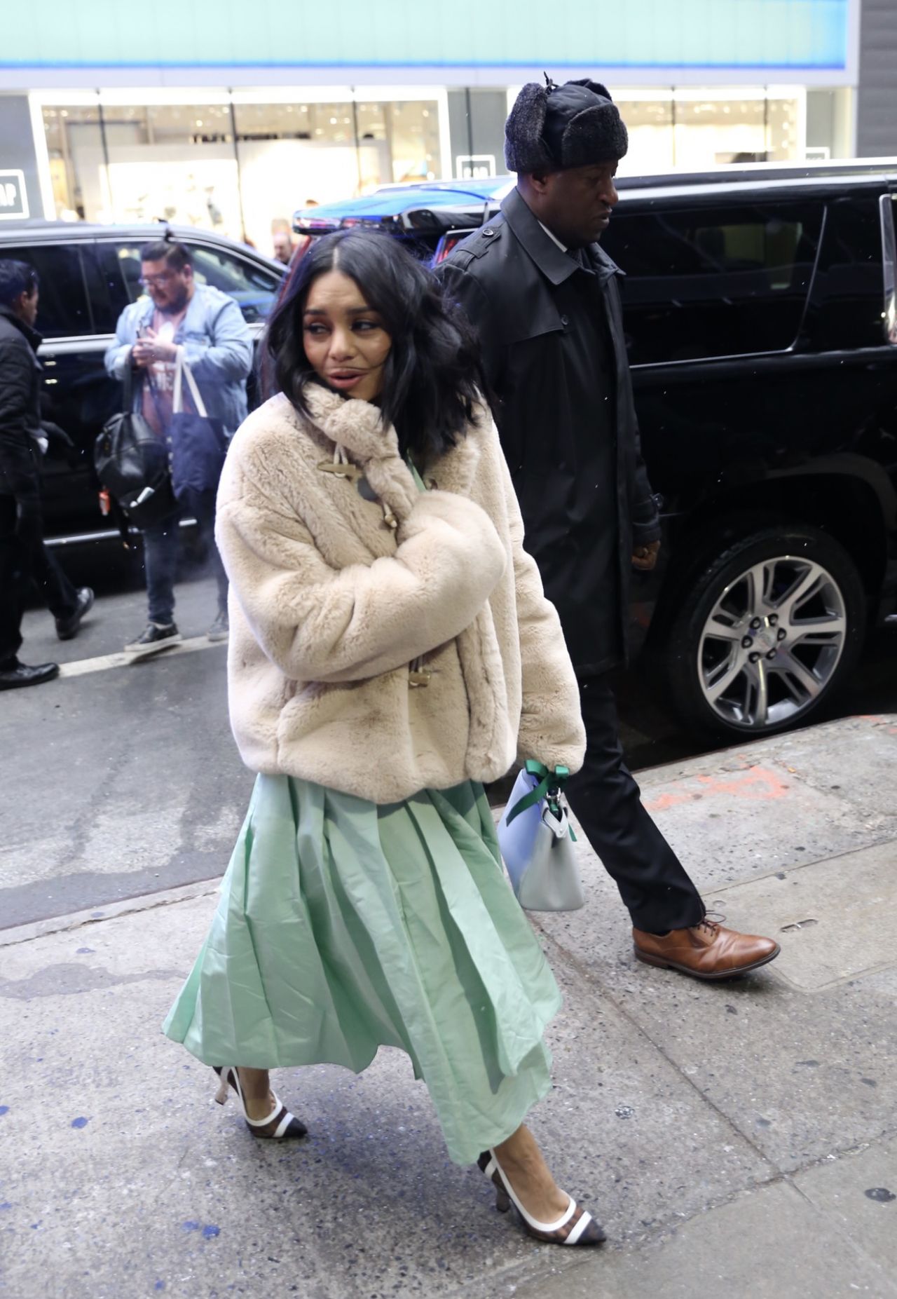 Vanessa Hudgens Arriving to Appear on GMA in NYC 12/13/2018 • CelebMafia