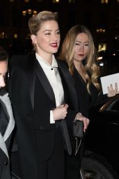 Amber Heard - Arrives Back to Her Hotel After Attending the Giorgio Armani Show in Paris 01/22/2019