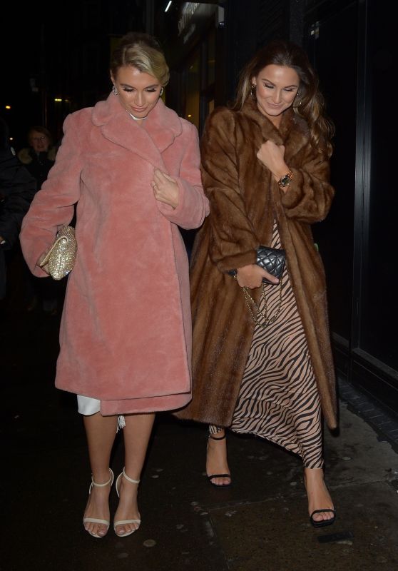 Billie Faiers and Sam Faiers - Arriving at 100 Wardour in London 01/26/2019