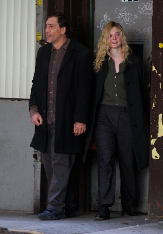 Elle Fanning and Javier Bardem - On the set of Sally Potter