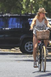 Elsa Pataky - Riding Her Bicycle in Byron Bay 01/08/2019