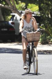 Elsa Pataky - Riding Her Bicycle in Byron Bay 01/08/2019