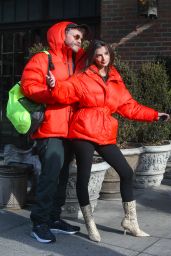 Emily Ratajkowski and Sebastian Bear-McClard in Red Parkas - New York City 01/25/2019
