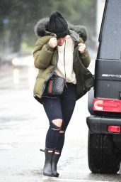 Hilary Duff - Out in the Rain in LA 01/14/2019