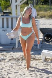 Iskra Lawrence in Pastel Bikini on the Beach in Miami 01/28/2019