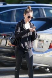 Lily Collins in Tights - Leaving the Gym in LA 01/30/2019