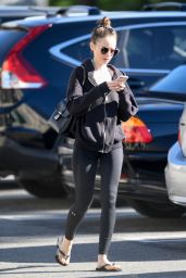 Lily Collins in Tights - Leaving the Gym in LA 01/30/2019