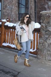 Lily Collins Winter Style - Out in Park City 01/26/2019