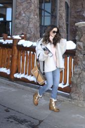 Lily Collins Winter Style - Out in Park City 01/26/2019
