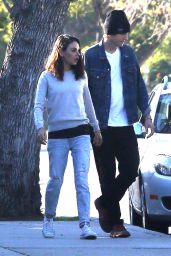 Mila Kunis and Ashton Kutcher - Out for a Walk in LA 01/10/2019
