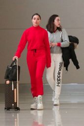 Olivia Culpo in a Red Ensemble - LAX in Los Angeles 01/10/2019