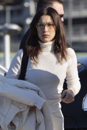 Bella Hadid in Travel Outfit at Linate Airport in Milan 02/24/2019