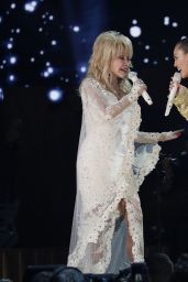 Dolly Parton and Miley Cyrus Perform During the 61st Grammy Awards