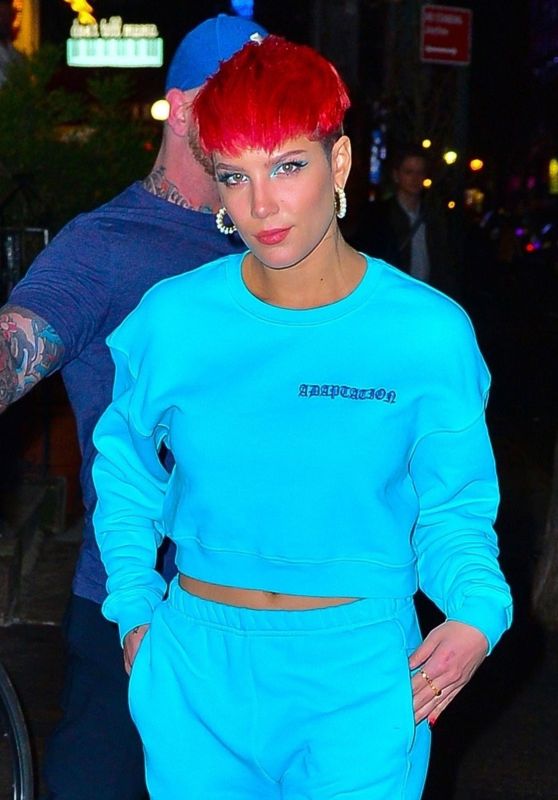 Halsey Shows oOf Her New Red Hairdo - SNL Cast Dinner in NY 02/05/2019
