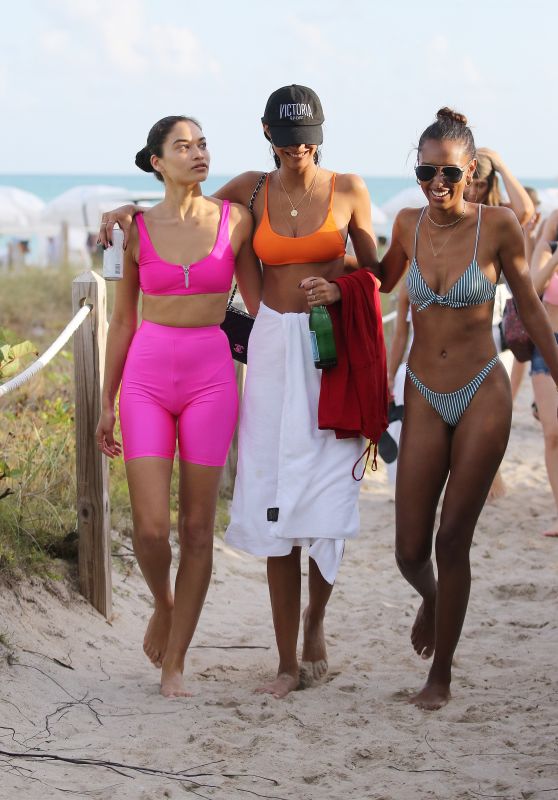 Jasmine Tookes, Shanina Shaik and Lais Ribeiro - Bikini Beach Party in Miami 02/01/2019