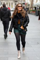 Kelly Brook in Leather Hot-Pants and a Fur Jacket 01/31/2019