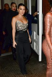 Kim Kardashian and Kourtney Kardashian Night Out Style - Cipriani in NYC 02/07/2019