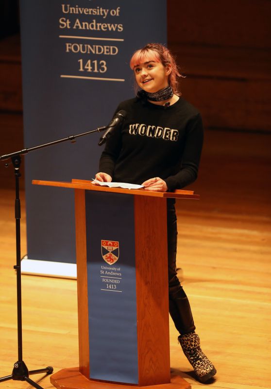 Maisie Williams - Visiting St Andrews University in Scotland 02/05/2019